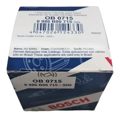 FILTRO DE ACEITE BOSCH 0986.B00.715